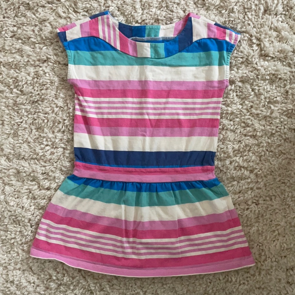 Tea Collection Short Sleeve Drop Waist Hem Dress